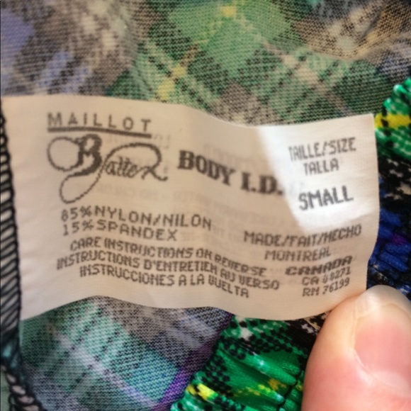 Women’s Bathing Suit Bottoms Shorts Small to Large Never Worn Blue Green Plaid - Picture 3 of 3